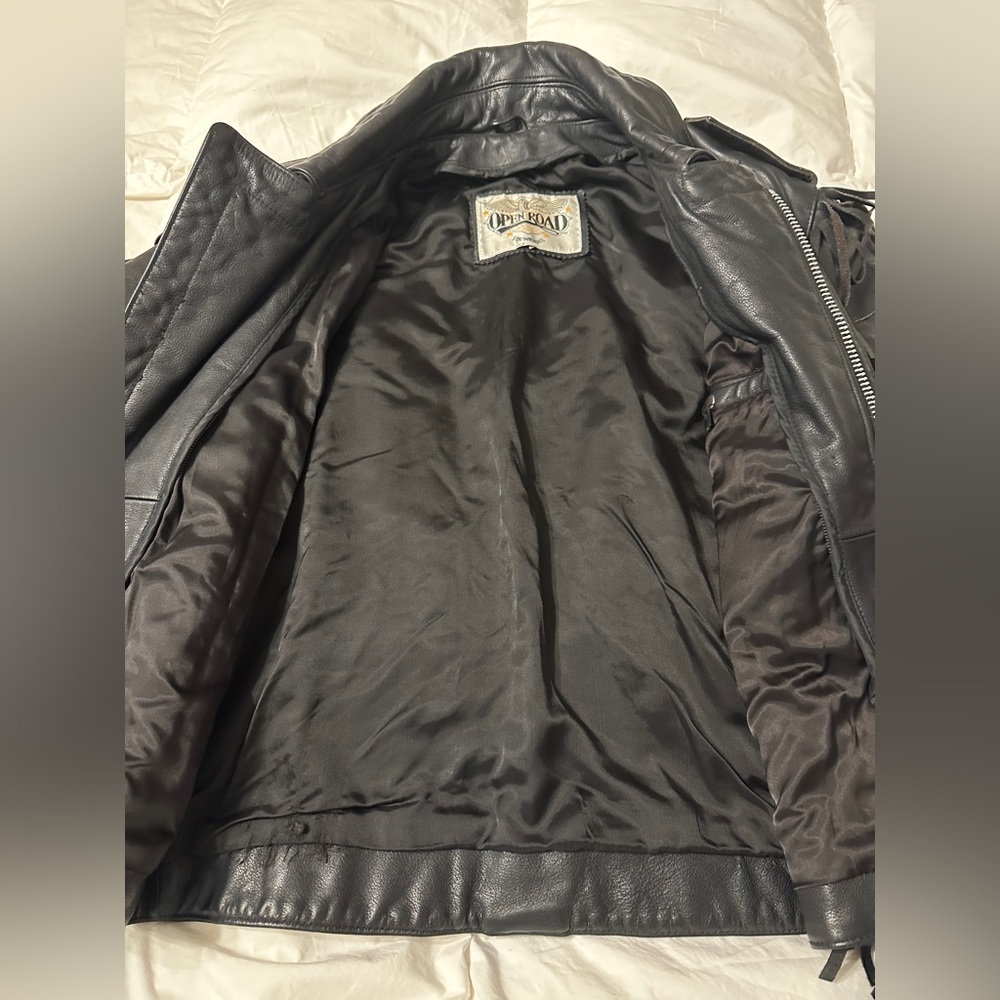 Open Road for Wilson Vintage Black Leather Fringe Jacket - Picture 6 of 14